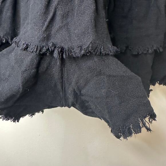 Md NWT White Birch Kyle Tiered Skort Black Linen Cotton Blend Cottagecore Boho - Picture 3 of 7